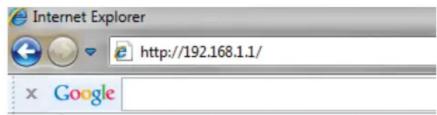 Internet Explorer http://192.168.1.1/ × Google