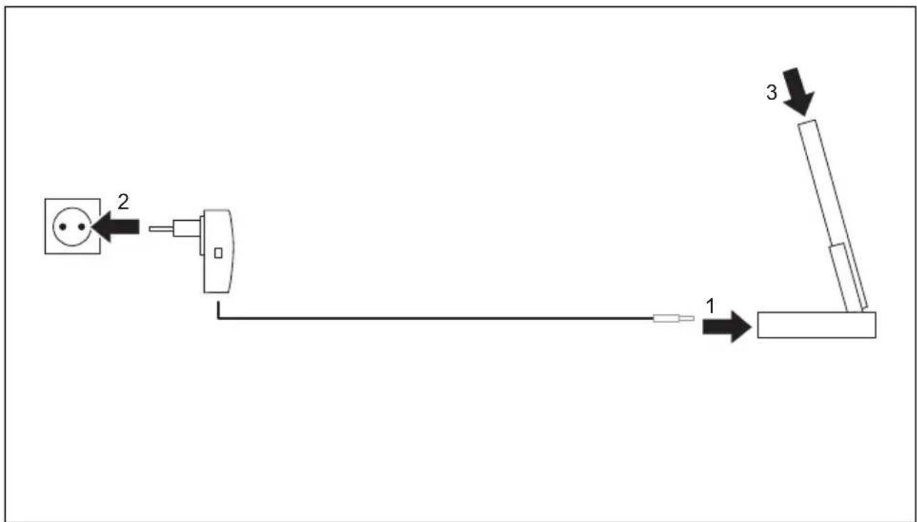 FUJITSU SIEMENS Pocket LOOX T830 - Charging the battery via the cradle - 1