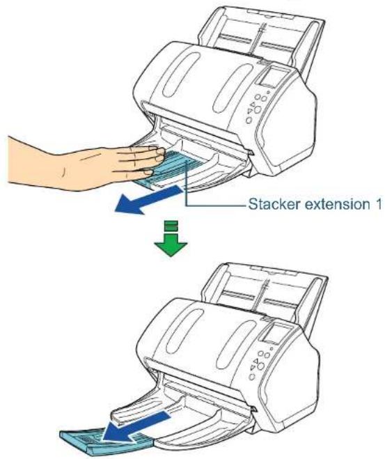 FUJITSU SIEMENS Fi-7260 - Slide out the stacker extension 1 towards you. - 1