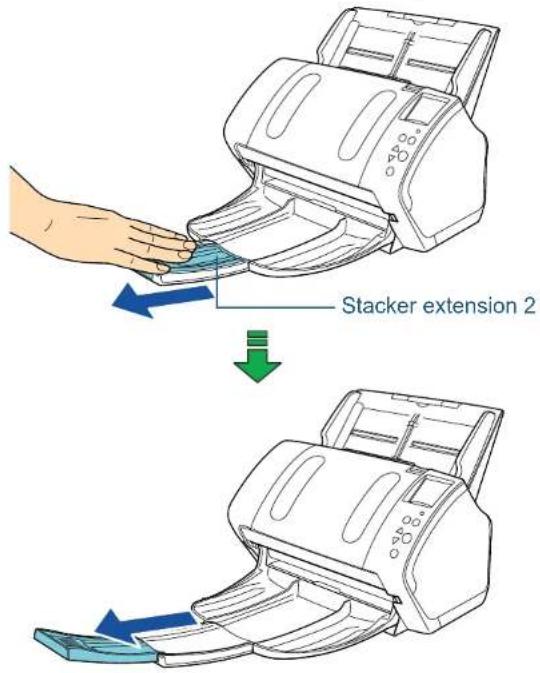 FUJITSU SIEMENS Fi-7260 - Slide out the stacker extension 2 towards you. - 1