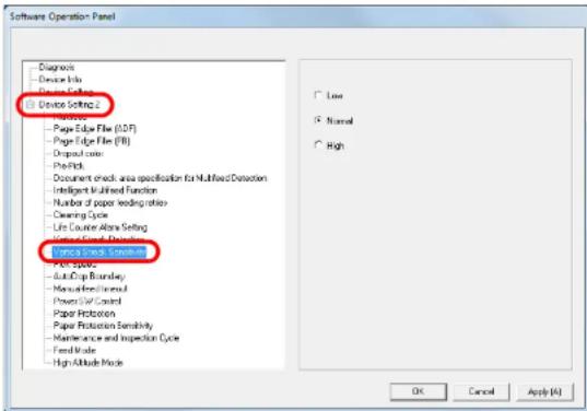 FUJITSU SIEMENS Fi-7260 - Specifying the Sensitivity Level for Vertical Streak Detection [Vertical Streak Sensitivity] - 1