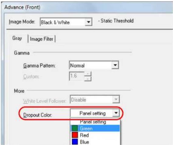 FUJITSU SIEMENS Fi 6140Z - Click the [Gray] tab, and then select a color from [Dropout Color] under [More]. - 1