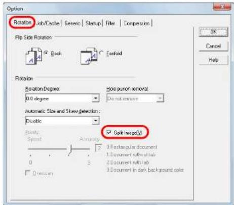 FUJITSU SIEMENS Fi 6140Z - Click the [Rotation] tab and select the [Split Image] check box. - 1