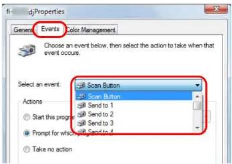 FUJITSU SIEMENS Fi-6130Z - 5Click the [Events] tab and select an event. - 1