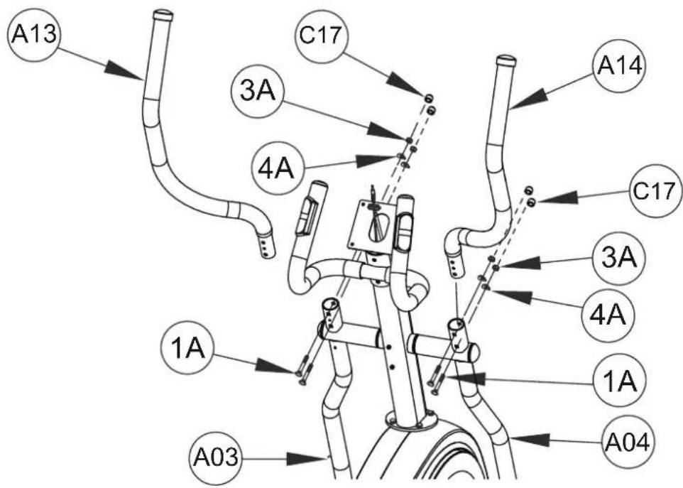 Maxxus CX 6.1 Crosstrainer - Schritt 8: Montage der Pendelhandgriffe - 1