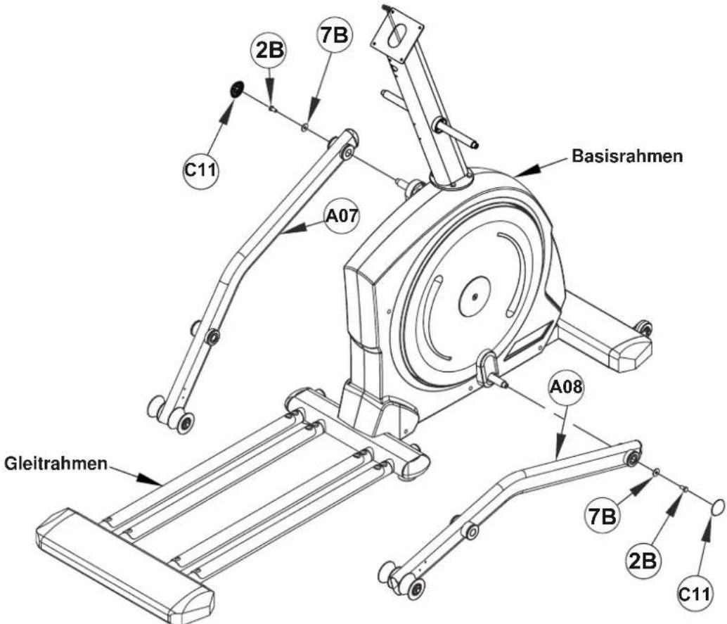Maxxus CX 6.1 Crosstrainer - Schritt 5.2: Montage der Führungsrohre - 1