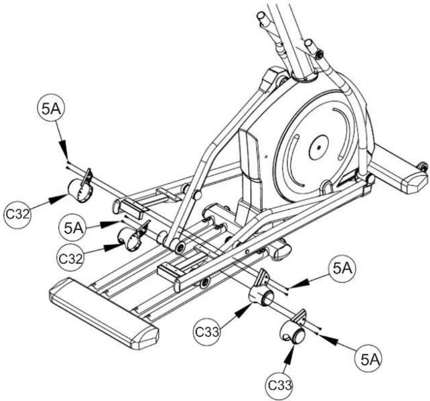 Maxxus CX 6.1 Crosstrainer - Schritt 6: Montage der Gleitrollen-Gehäuse - 2