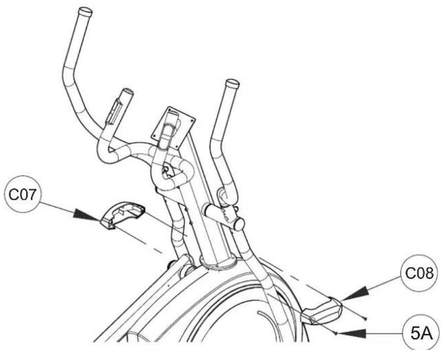 Maxxus CX 6.1 Crosstrainer - Schritt 9: Montage der Lenkerschaft-Abdeckung - 1