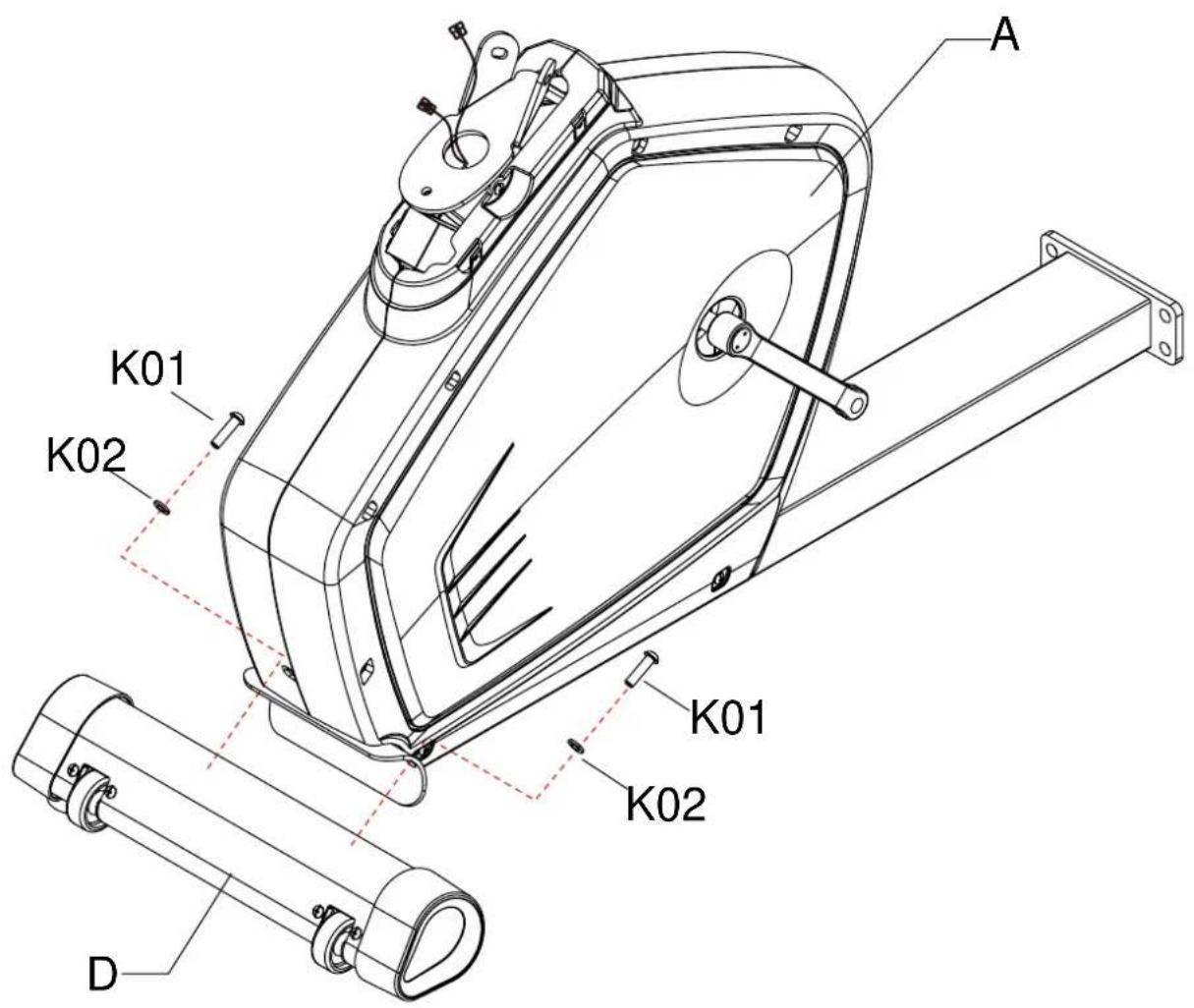 Maxxus BX 9.0 R - Schritt 1: Montage des vorderen Standrohrs - 1