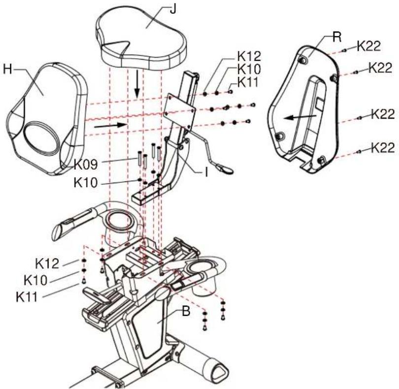 Maxxus BX 9.0 R - Schritt 5: Montage des Sitzes und der Rückenlehne - 1