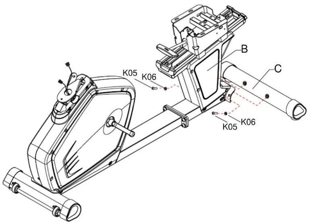 Maxxus BX 9.0 R - Schritt 3: Montage des hintern Standrohrs - 1