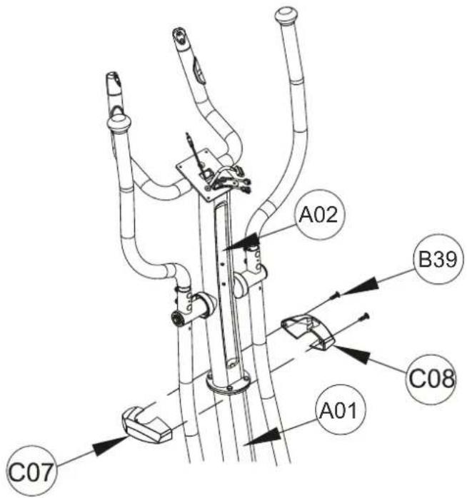 Maxxus CX 4.2e Crosstrainer - Schritt 7: Montage der Lenkerschaft-Abdeckung - 1