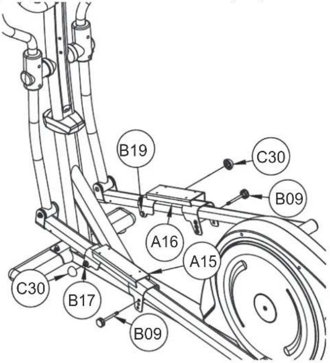 Maxxus CX 4.2e Crosstrainer - Schritt 12: Montage der Trittflächen-Rahmen - 1