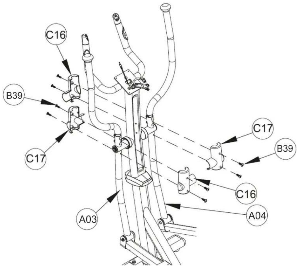 Maxxus CX 4.2e Crosstrainer - Schritt 8: Montage der Pendelrohr-Geäuse - 1