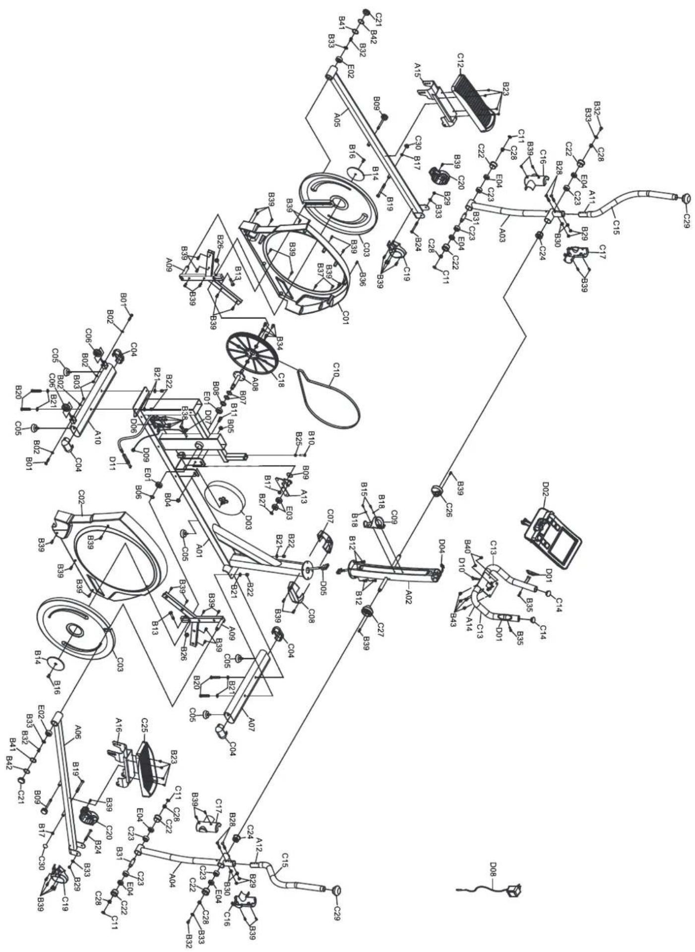 Maxxus CX 4.2e Crosstrainer - Explosionszeichnung - 1