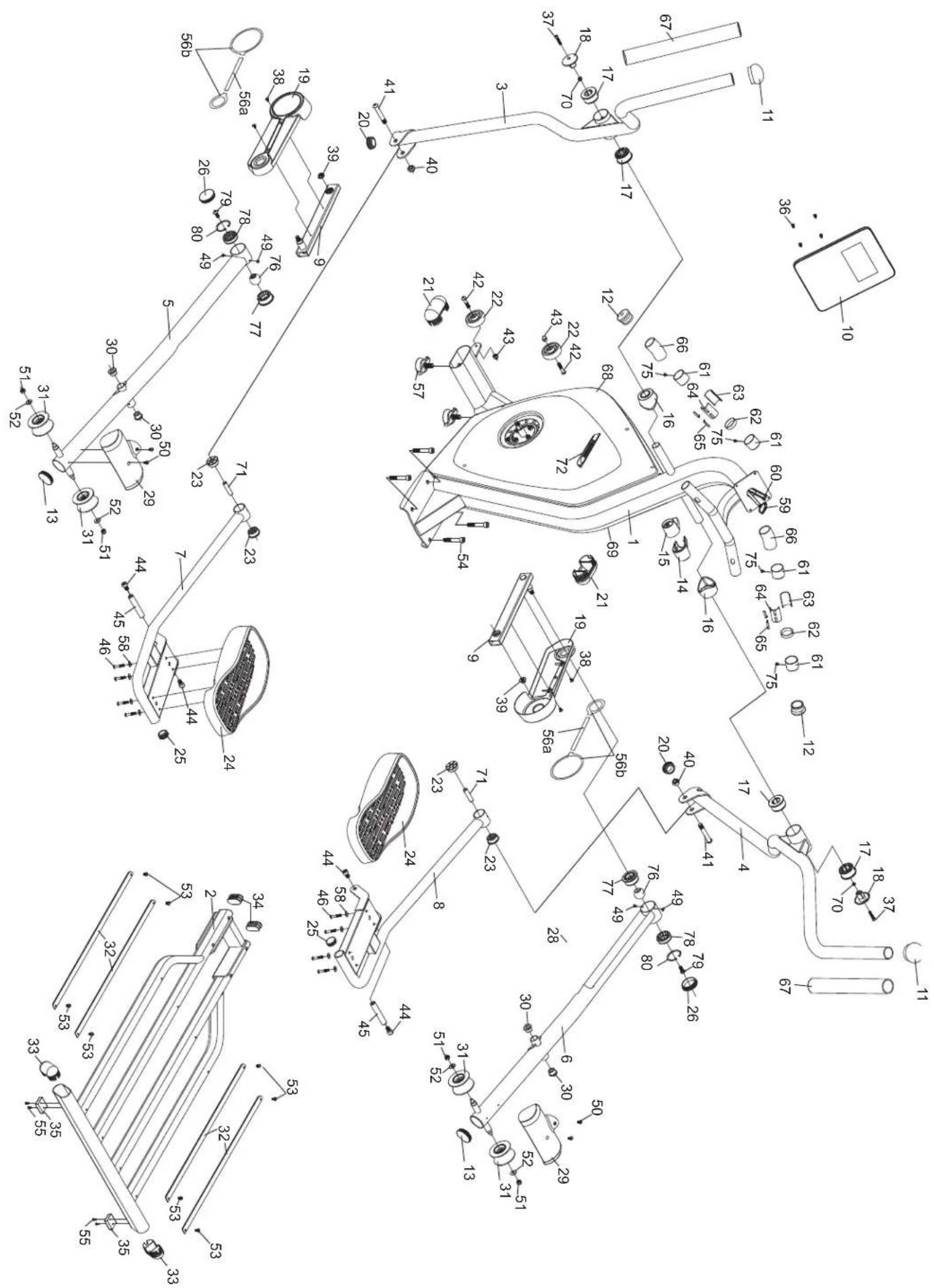 Maxxus CX 8.3 Crosstrainer - Explosionszeichnung - 1