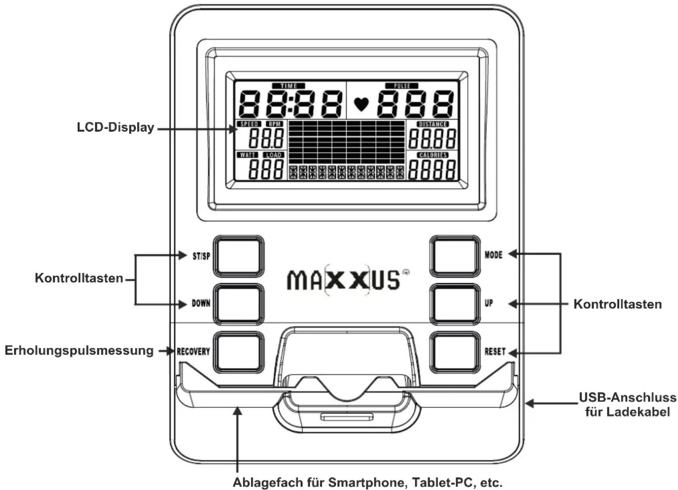 Maxxus CX 7.4 Crosstrainer - Ausschalten des Gerätes - 1