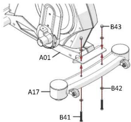 Maxxus CX 7.4 Crosstrainer - Schritt 1: Montage des Standfußes - 2