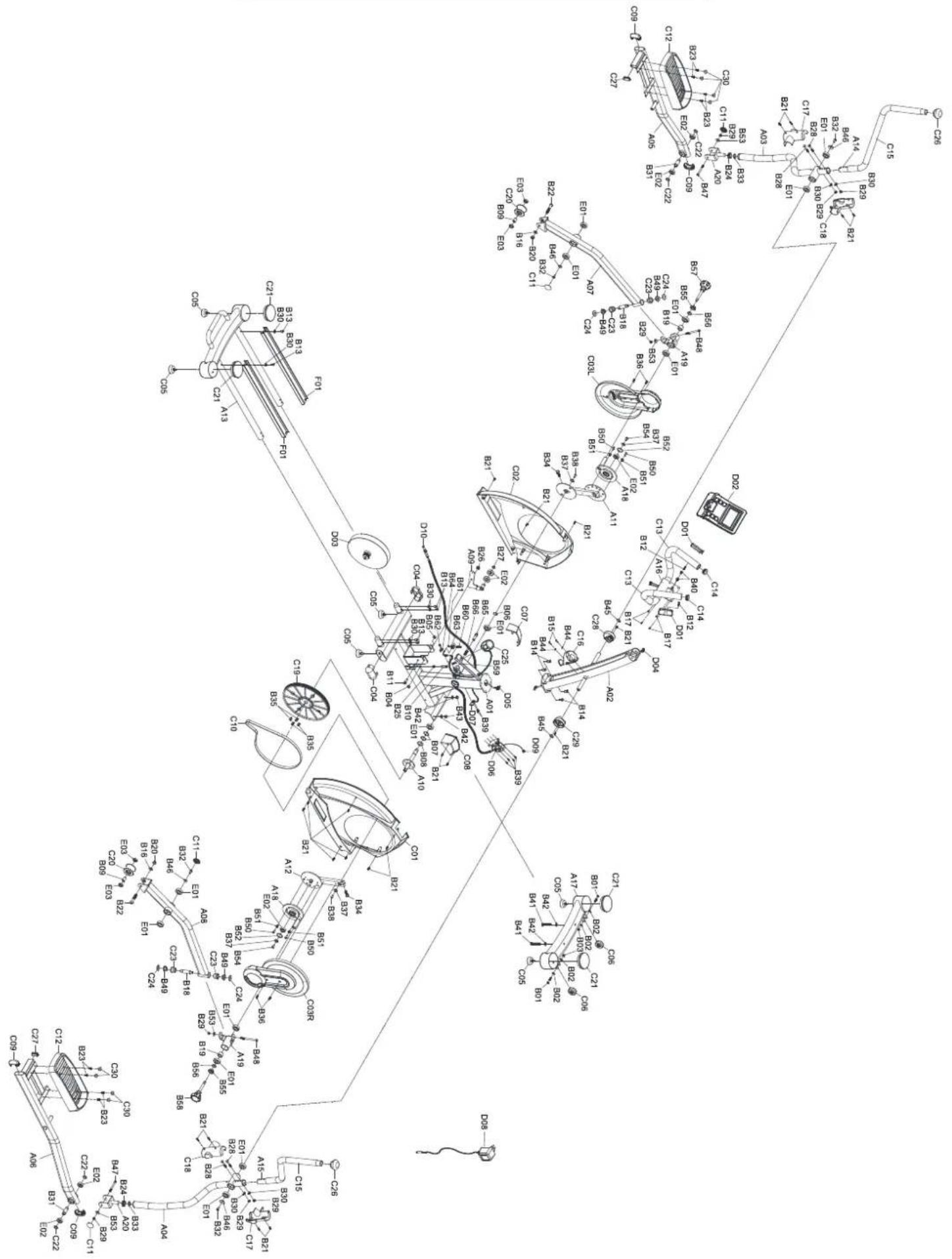 Maxxus CX 7.4 Crosstrainer - Explosionszeichnung - 1