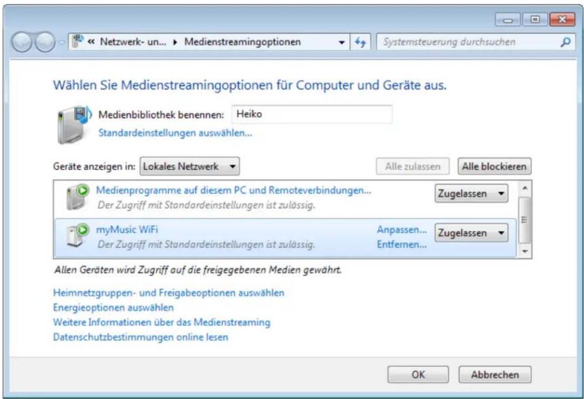 HAUPPAUGE MyMusic Wi-Fi - Klicken Sie auf „Streamen“ und wählen Sie „Medienstreaming aktivieren“: - 3