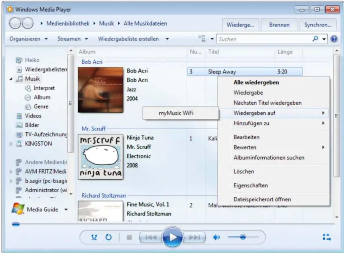HAUPPAUGE MyMusic Wi-Fi - Musik mit dem Windows Media Player auf myMusic Wi-Fi wiedergeben - 1