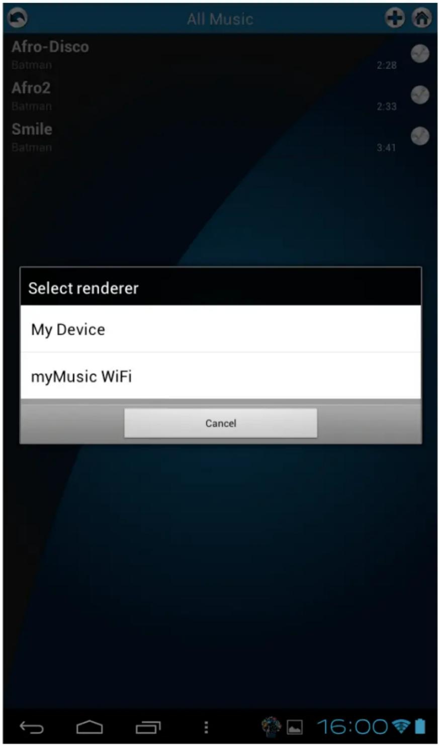 HAUPPAUGE MyMusic Wi-Fi - Es erscheint die Auswahl des Wiedergabegerätes: - 1