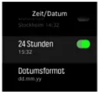 Zeit/Datum Stockholm 14:32 24 Stunden 15:32 Datumsformot dd.mm.yy