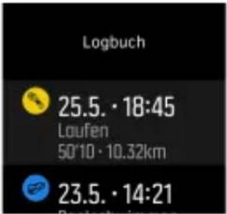 Logbuch 25.5. · 18:45 Laufen 50'10 · 10.32km 23.5. · 14:21