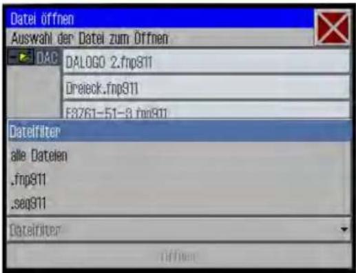 Dürkopp Adler 906 - Dateifilter verwenden - 2