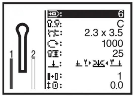 Dürkopp Adler 589 - Knopflochprogramm ändern - 1