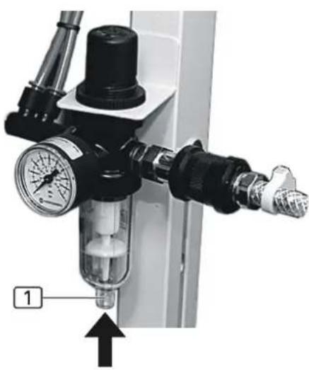 Dürkopp Adler 1360 - Abb. 3: Wasserabscheider wöchentlich entleeren: - 1