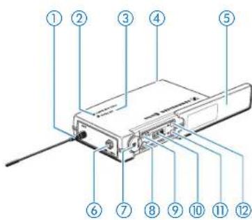 Diagram of a device with numbered parts labeled 1 to 12 pointing to internal components.