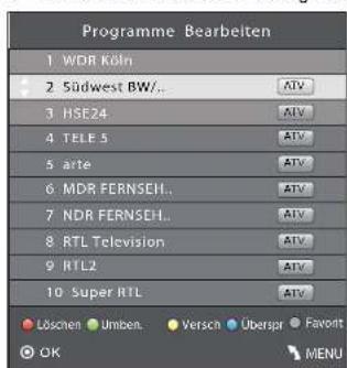 Tevion LCD TV 2212 - Sender verschieben - 1
