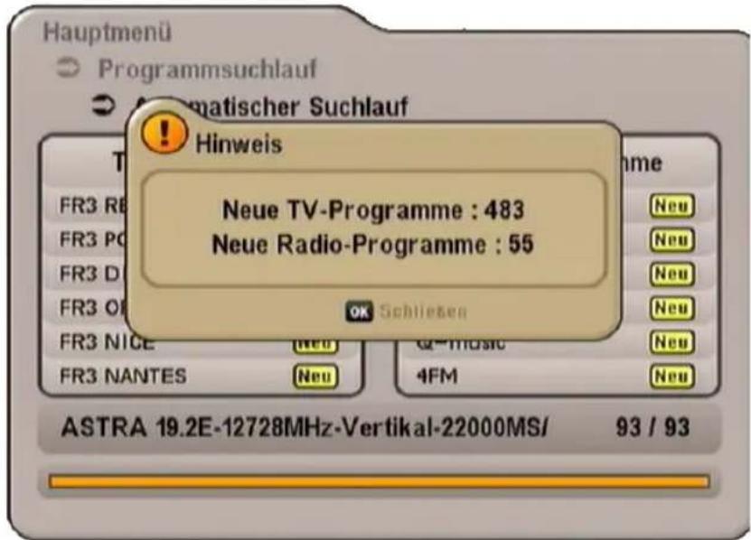 KATHREIN UFS SW - PROGRAMME SUCHEN (PROGRAMM-SUCHLAUF) - 1