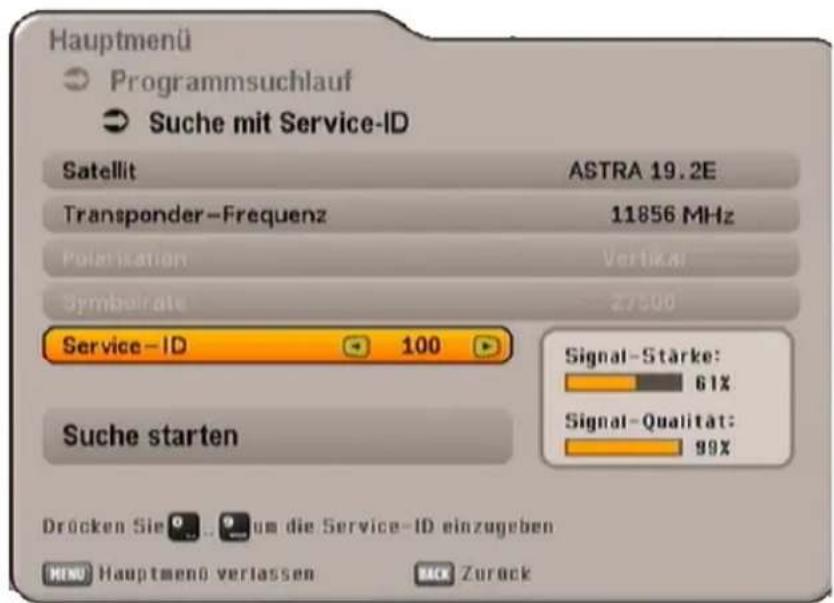 KATHREIN UFS SW - PROGRAMMSUCHE MIT SERVICE-ID - 1