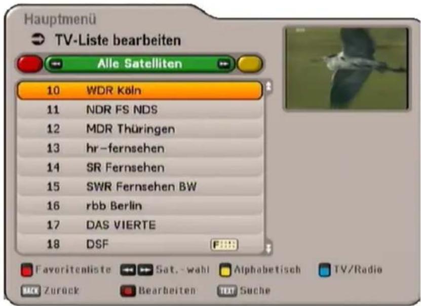 KATHREIN UFS SW - PROGRAMM-LISTE BEARBEITEN - 1