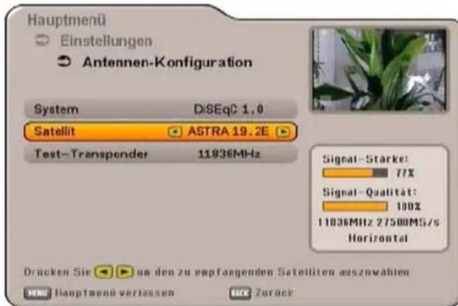 KATHREIN UFS SW - ANZEIGE SIGNALSTÄRKE UND AUSGABE SUCHTON ÜBER TV-GERÄT - 1