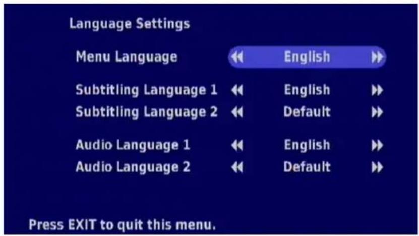 KATHREIN UFT 671 - LANGUAGE SETTINGS - 1
