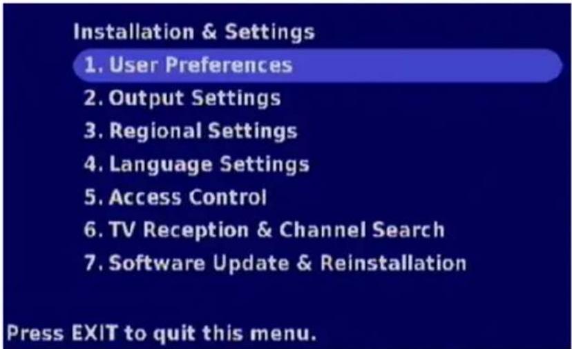KATHREIN UFT 671 - INSTALLATION MENU - 1