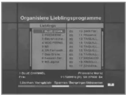 HUMAX NA-FOX - Mit Hilfe der vier Richtungstasten können Sie Programme verschieben oder auswählen. - 1