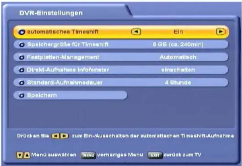 KATHREIN UFS 822si - DVR-EINSTELLUNGEN - 1