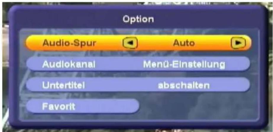 KATHREIN UFS 822si - OPTIONSMENÜ FÜR AUDIO UND UNTERTITEL - 1