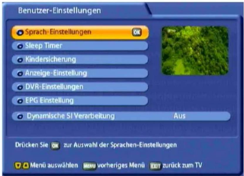 KATHREIN UFS 822si - BENUTZER-EINSTELLUNGEN - 2