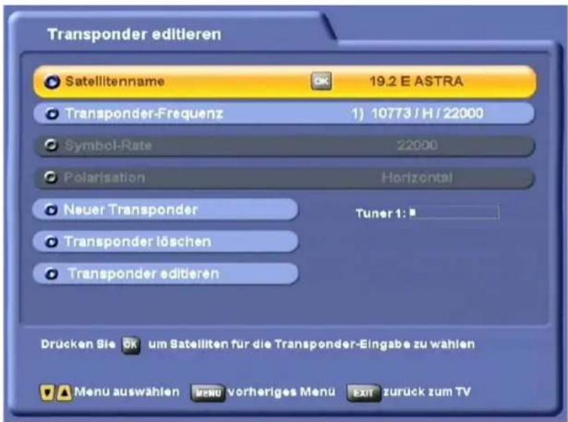 KATHREIN UFS 822si - INSTALLATIONS-MENÜ - 1