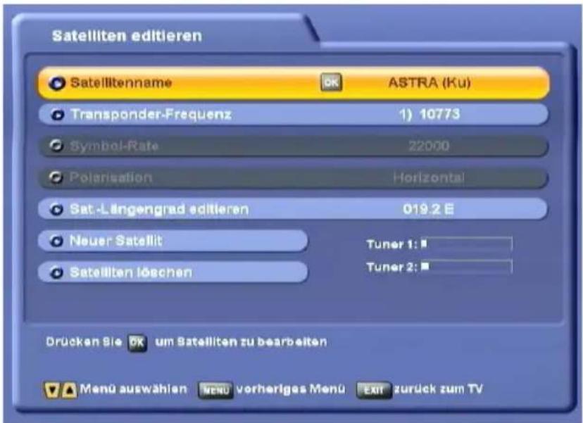 KATHREIN UFS 822si - SATELLITENDATEN EDITIEREN - 2