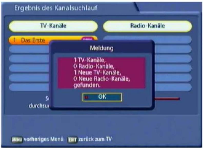 KATHREIN UFS 822si - Suchlaufstart: - 1