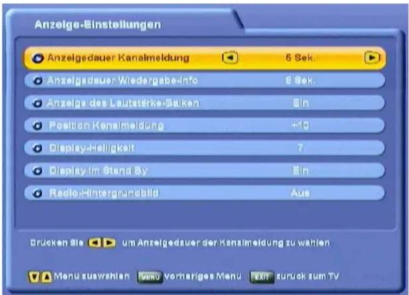 KATHREIN UFS 822si - ANZEIGE-EINSTELLUNGEN - 1