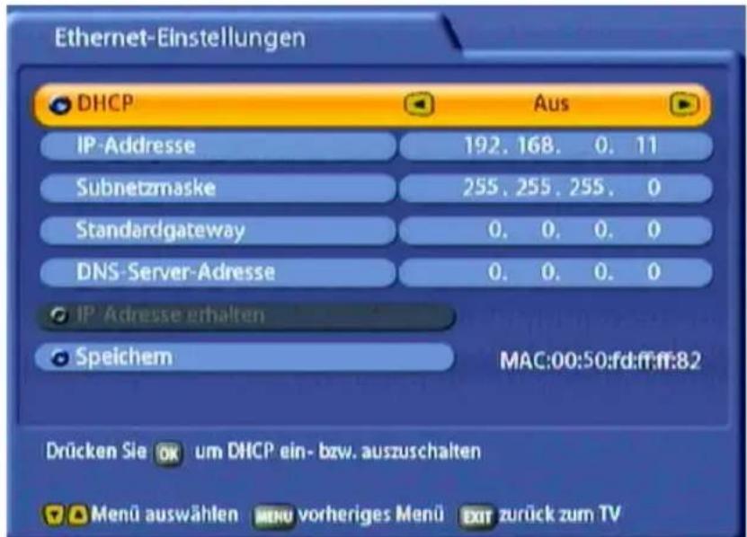 KATHREIN UFS 822si - ETHERNET-EINSTELLUNGEN - 2