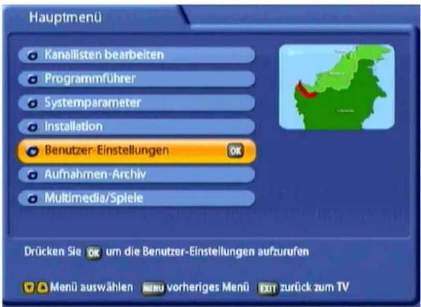 KATHREIN UFS 822si - BENUTZER-EINSTELLUNGEN - 1