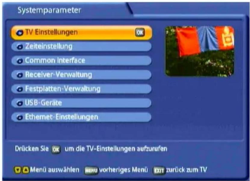 KATHREIN UFS 822si - SYSTEM-PARAMETER EINSTELLEN - 3